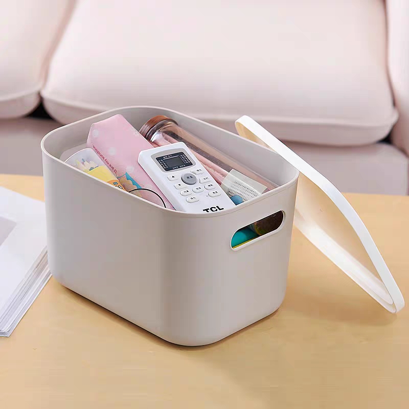 塑料收纳箱子装书整理箱有盖大号衣服玩具收纳盒桌面收纳篮储物筐产品图