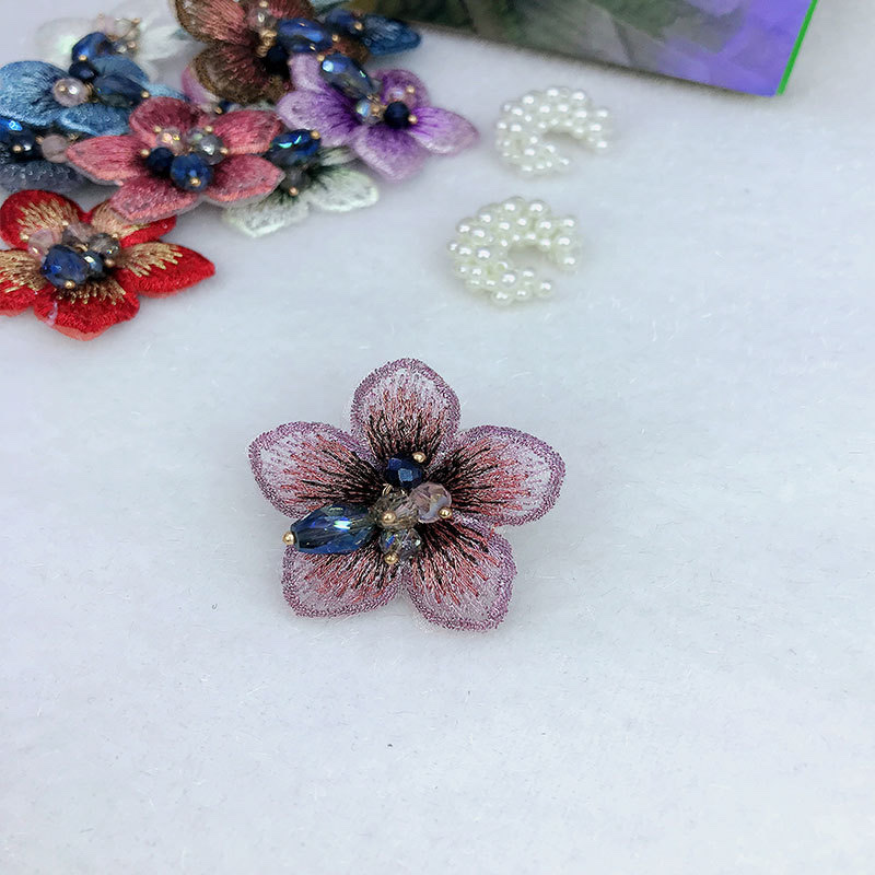 diy clothing accessories, chest ornaments, hair clips, silk scarves, hat ornaments, earrings, shoes, and accessories with large five-braided flowers Item Picture