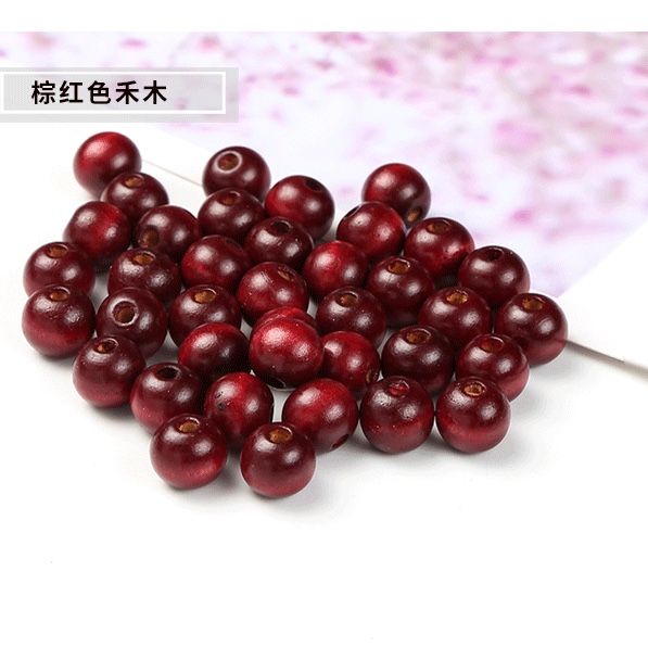 厂家直供木珠圆珠鸡翅木散珠diy饰品配件木头珠子黑檀木散珠子禾木