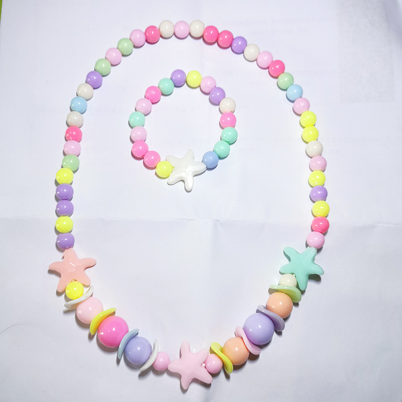 Flower children's bracelet, acrylic color creative beads, custom girls and babies' jewelry, direct supply from the manufacturer Specification image