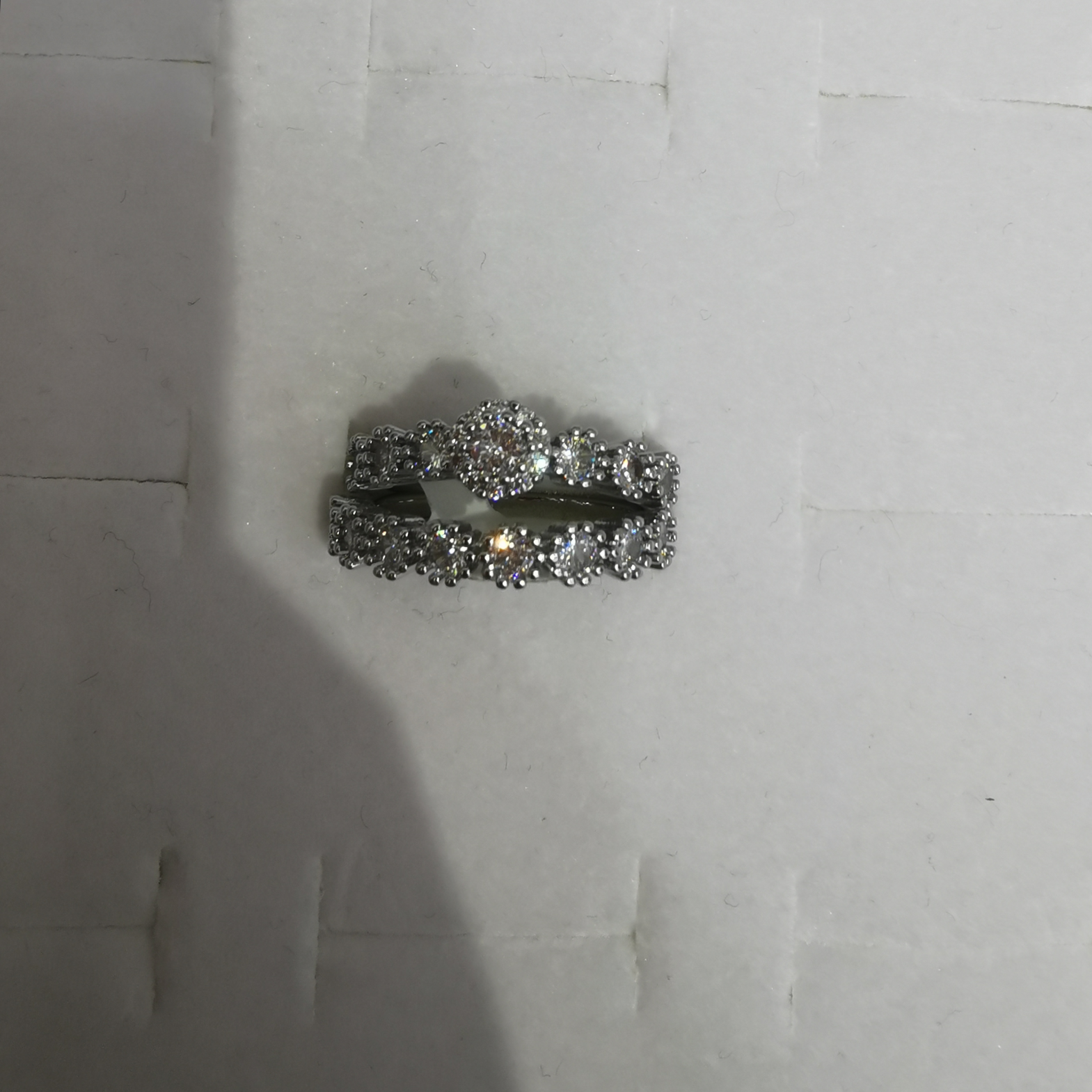 Combination ring copper zircon white full figure