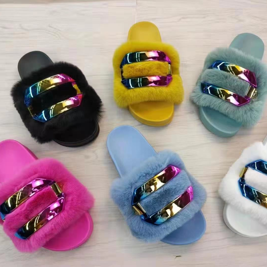 295 New furry fashion slippers