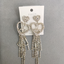 Long tassel earrings exaggerated flower earrings simple long temperament earrings flash diamond earrings new trend A79