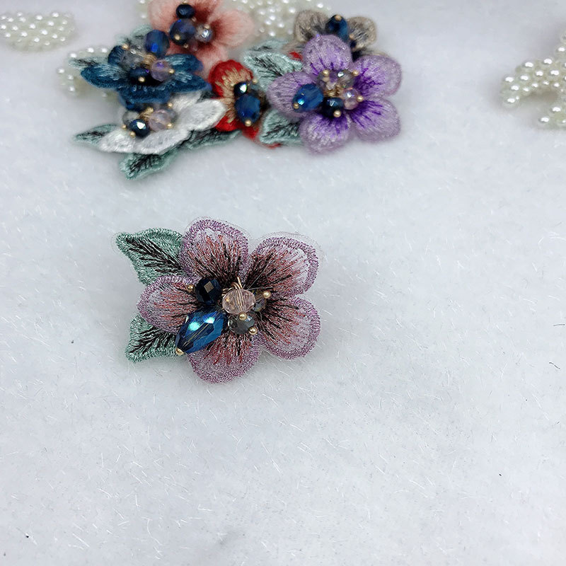 Embroidery, retro small flower diy clothing accessories, brooches, hairpins, scarves, hats, ornaments and accessories Specification image