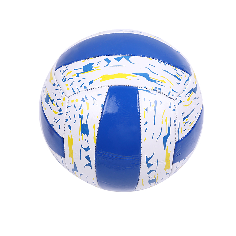 Factory direct sales of No. 5 blue volleyball balls, best-selling children's footballs, customized No. 5 football blue balls with orange color and classic rubber granules, No. 5 volleyball blue balls for primary and secondary school students' training details Picture