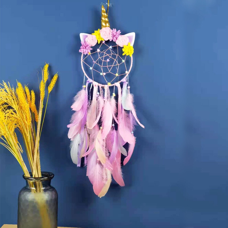 Creativo fantástico color gran tamaño unicornio dreamcatcher amazon productos de venta caliente