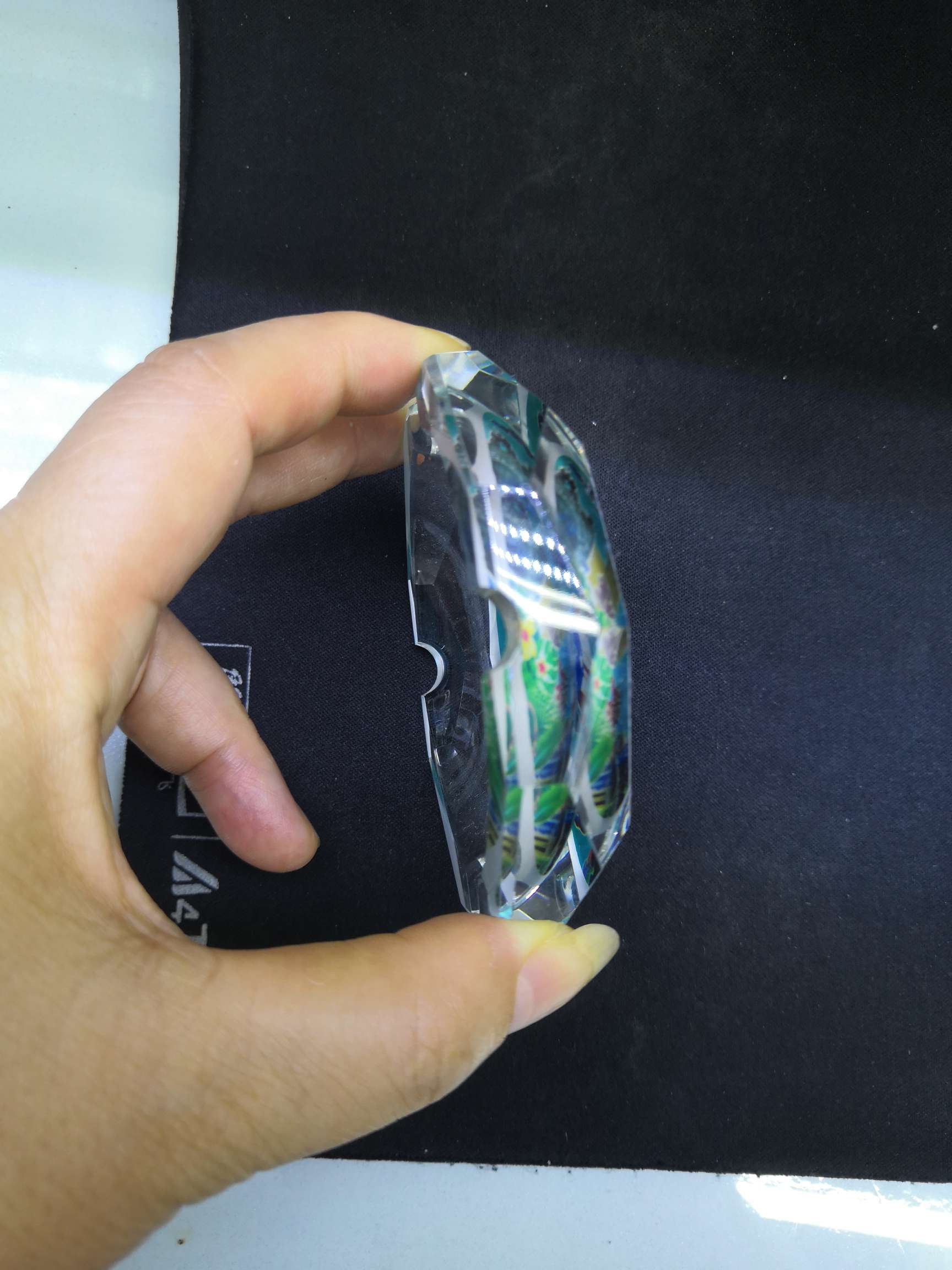 Crystal octagonal ashtray by Yanfan Crystal Craft 7951 Custom crystal Glass souvenir Illustration Craft decoration details Picture