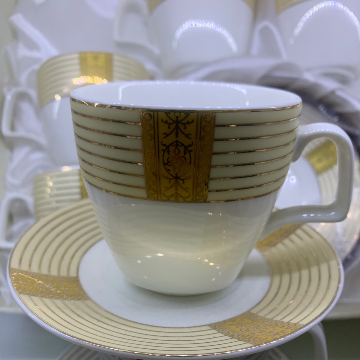D3-7845陶瓷咖啡杯碟6杯6碟意式浓缩咖啡杯碟M860