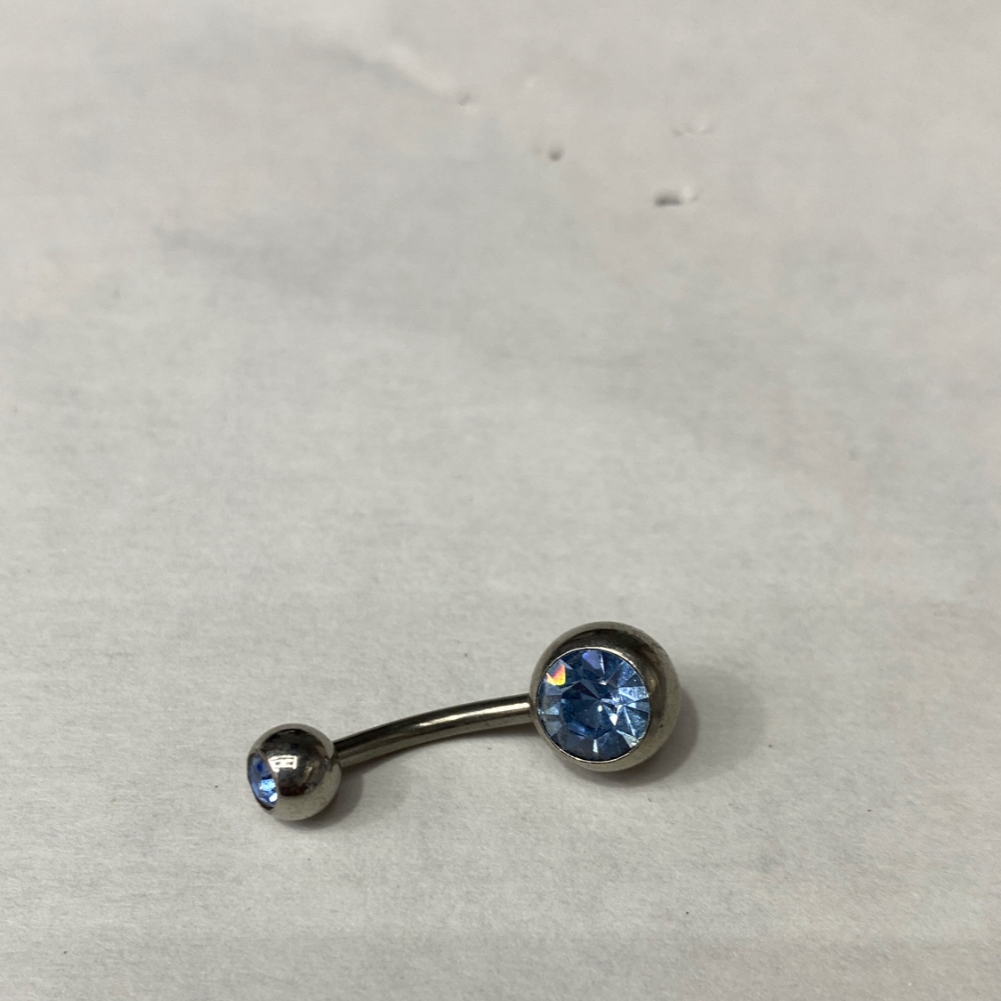 欧美爆红不锈钢浅蓝钻肚脐钉简约个性潮流网红爆款穿刺饰品产品图