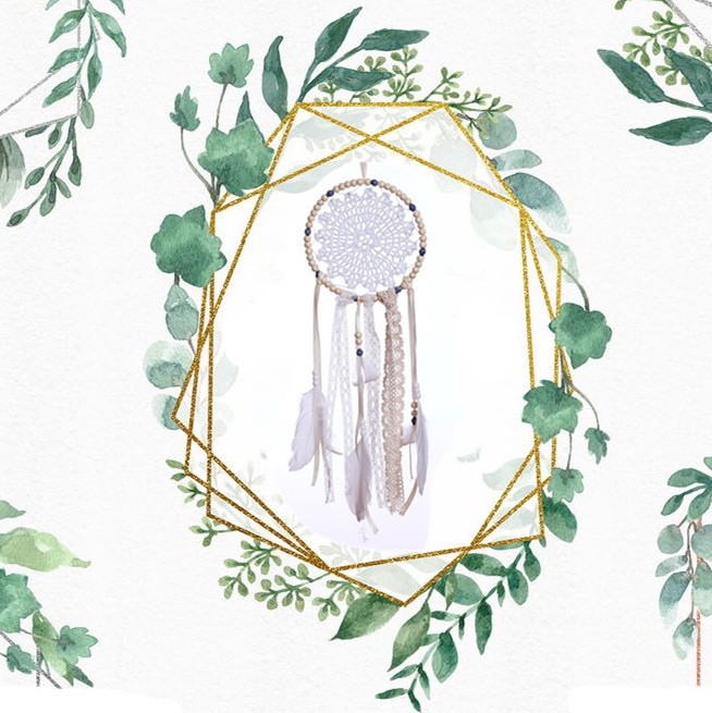 Indian dreamcatcher Feather Pendant, feather wind chime decoration, creative Valentine's Day gift for girls, 16CM handicraft, 4064, Huashen Craft