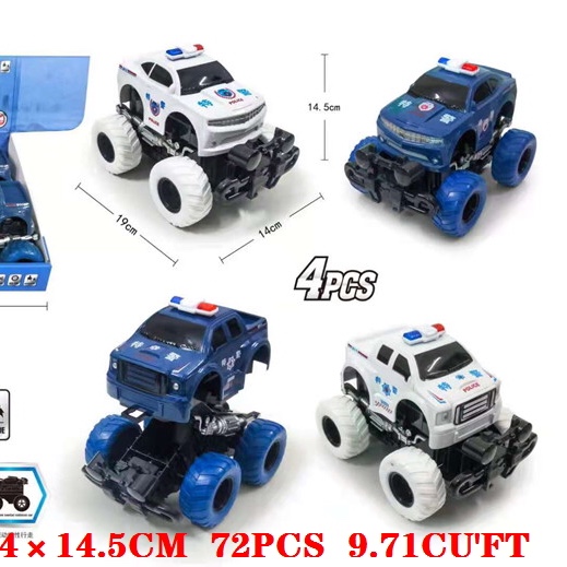 Inertial collision rotating stunt police car
