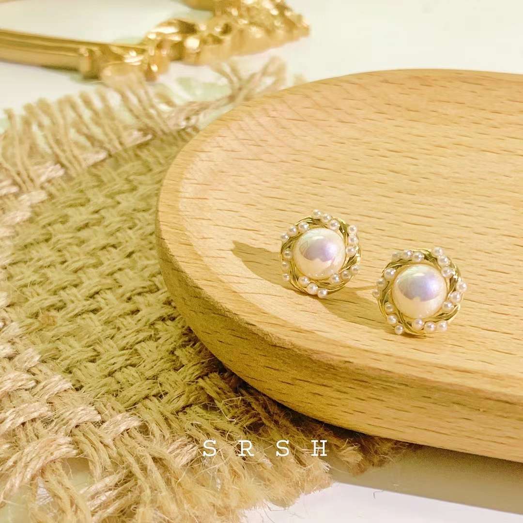 Pearl stud earrings, high-end and elegant style, 925 silver needle simple and elegant earrings, 2021 new style Item Picture