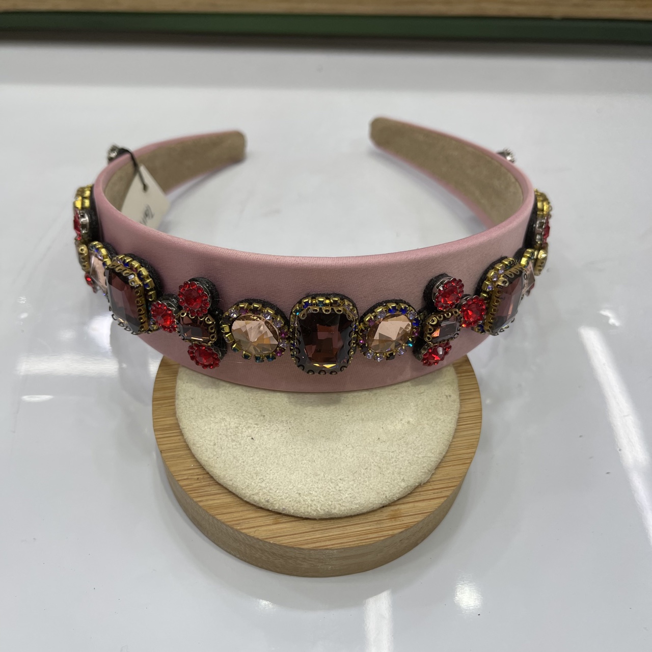 时尚欧美巴洛克多色镶钻华丽气质水钻发箍-粉彩详情图1