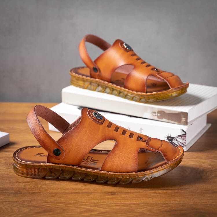 男士超迁包头凉鞋