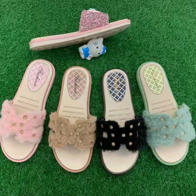 Summer fluffy women's slippers outdoor 241