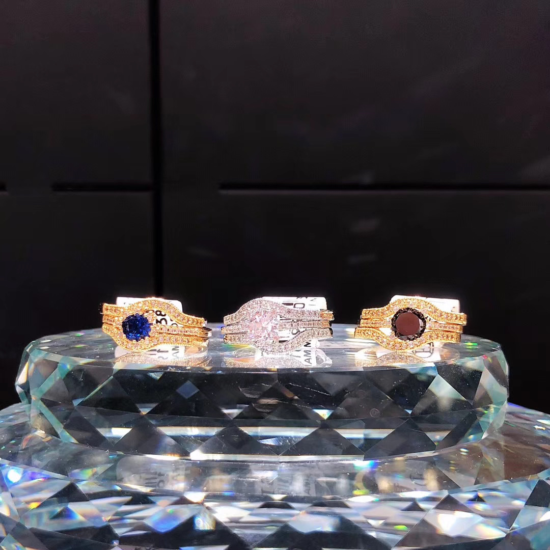 198 New recommended retro European and American style jewelry, niche design sense, fashionable and individual, exaggerated and high-end, trendy and high-quality zircon ring, ladies' ring wholesale details Picture