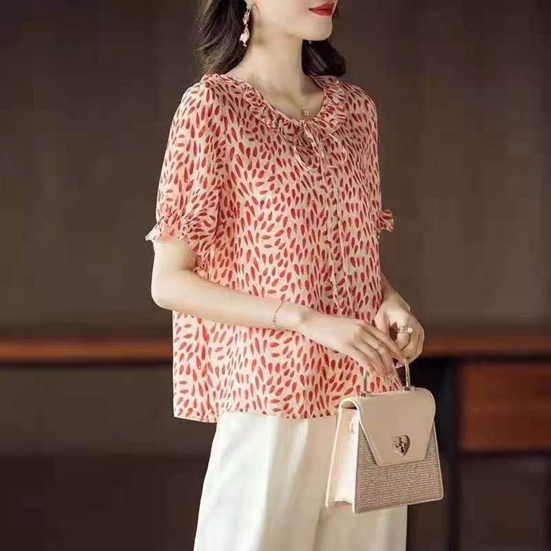 Silk blouse flowers