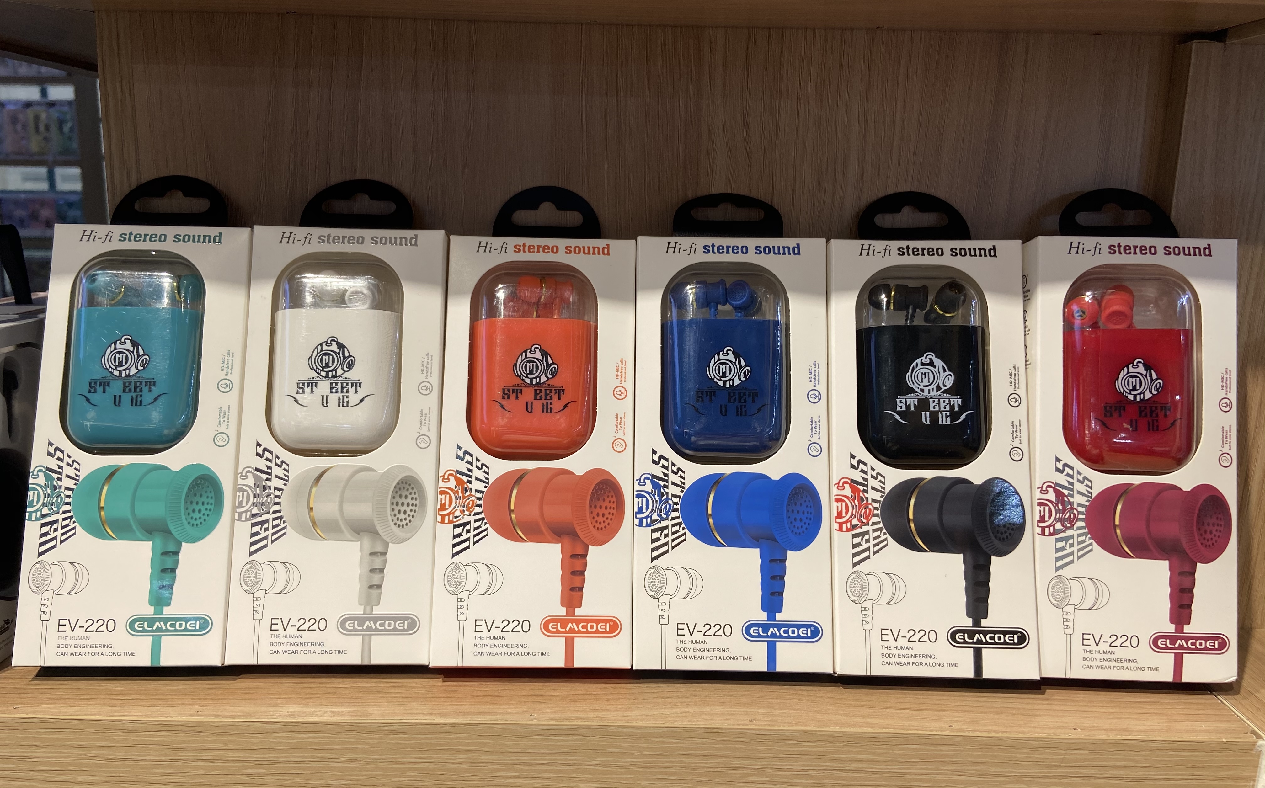 EV220 storage headphones, small headphones with microphone, in-ear earbuds Item Picture