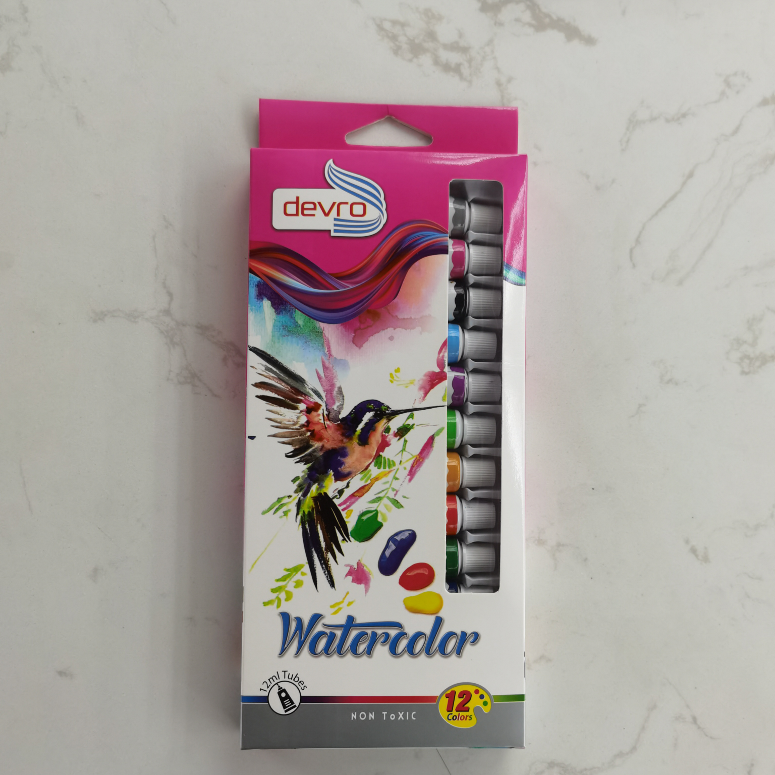 12色铝塑管装水彩颜料12ML装