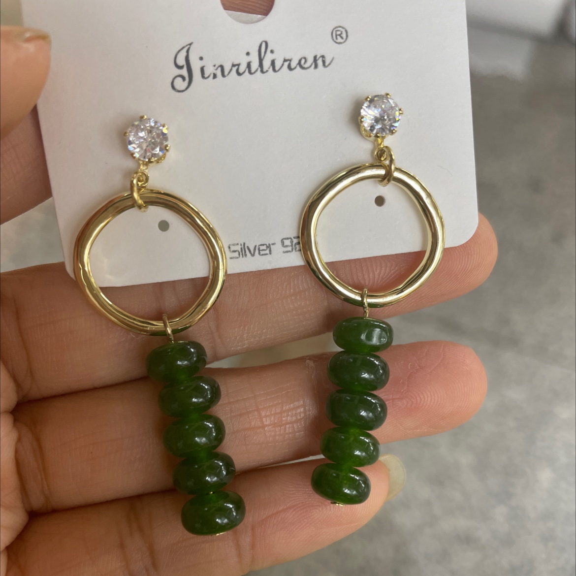 Today beauty Korean version earrings natural stone series products