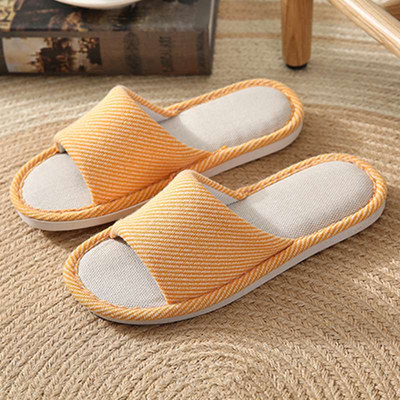 2021 new summer slippers for women couples, indoor couples, home use, warm floor, anti-slip linen slippers details Picture