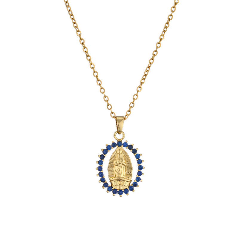 A cross-border copper micro-inlaid pendant necklace for women from Europe and America detail image 4