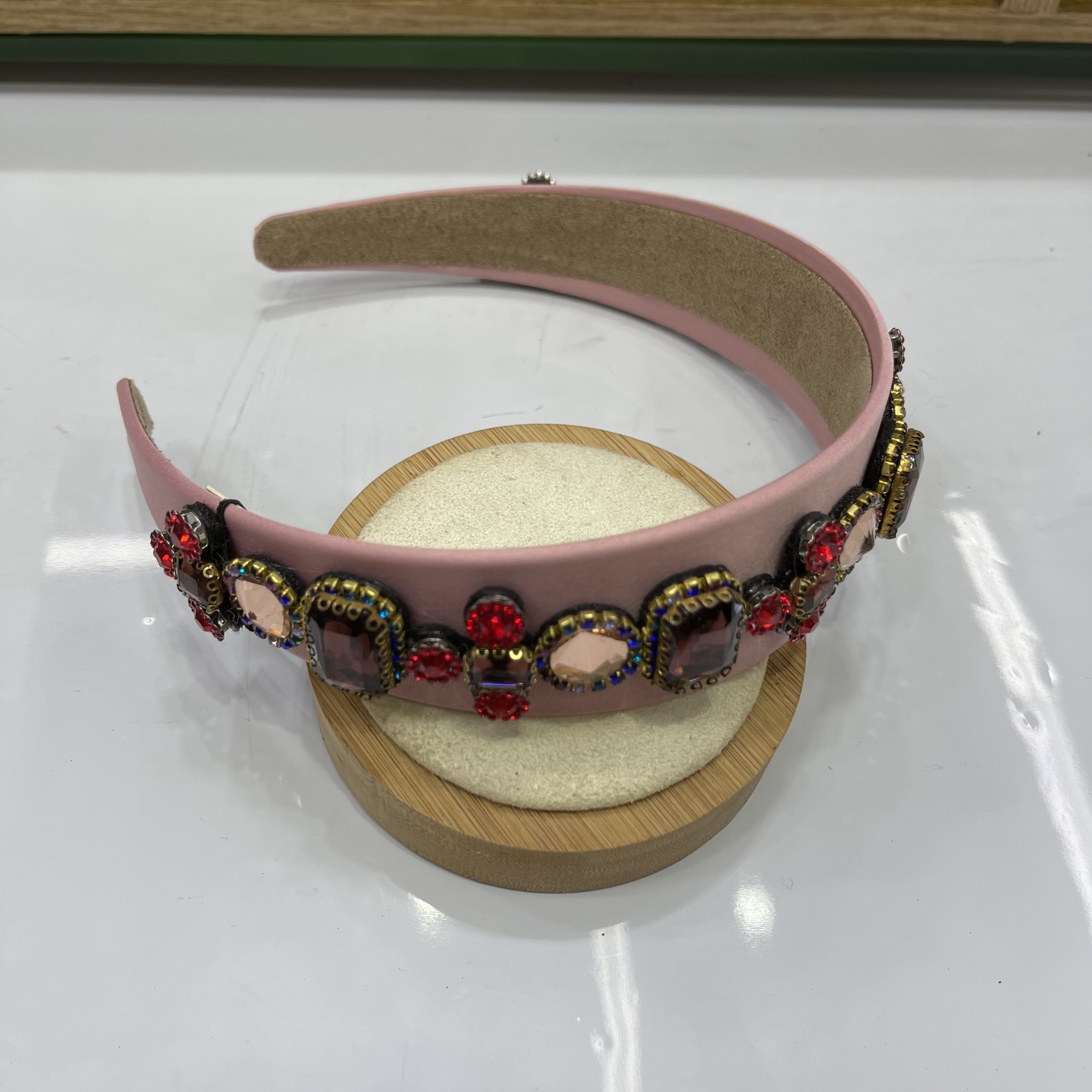 时尚欧美巴洛克多色镶钻华丽气质水钻发箍-粉彩详情图3