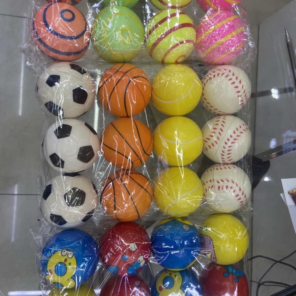 Venta directa de fábrica 6.3cm mezcla de estilo combinado 194 niñas y niños juguetes esponja bola de espuma para niños juguetes. 12/opp
