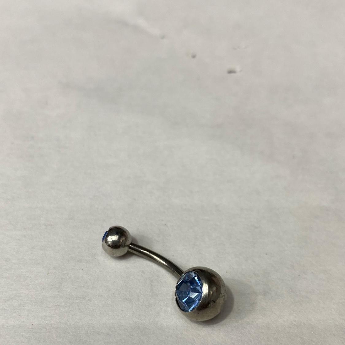 欧美爆红不锈钢浅蓝钻肚脐钉简约个性潮流网红爆款穿刺饰品