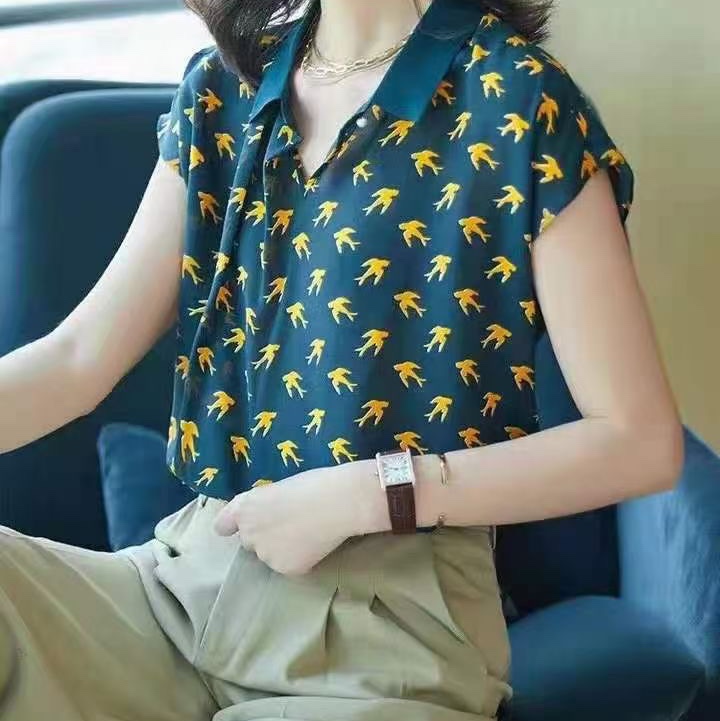 Swallow silk blouse