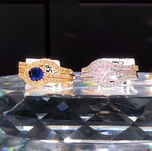 198 New recommended retro European and American style jewelry, niche design sense, fashionable and individual, exaggerated and high-end, trendy and high-quality zircon ring, ladies' ring wholesale