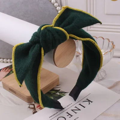 Green Ni Ear Bow Headband Vintage Lace Pearl Headband Face Press Headband Headband Lady