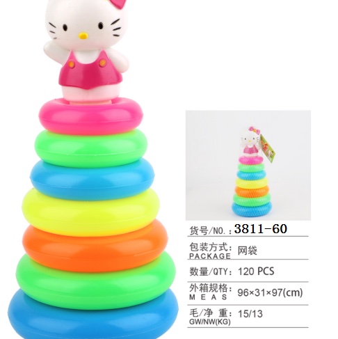 Baby puzzle rainbow tower toy Jenga Lego Jenga high multicolor ring layer layer layer early education Jenga cup cartoon