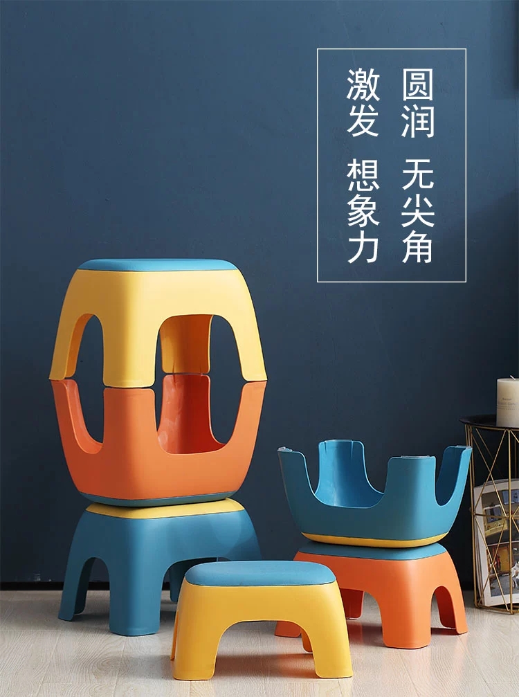 塑料防滑小凳子门口换鞋凳幼儿园北欧创意写字椅加厚吃饭小板凳详情5