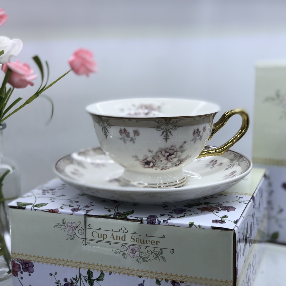 Modern Housewife Coffee Cup and Saucer Set, High appearance level, Home Retro coffee Cup and Ceramic Cup and Saucer Set 2