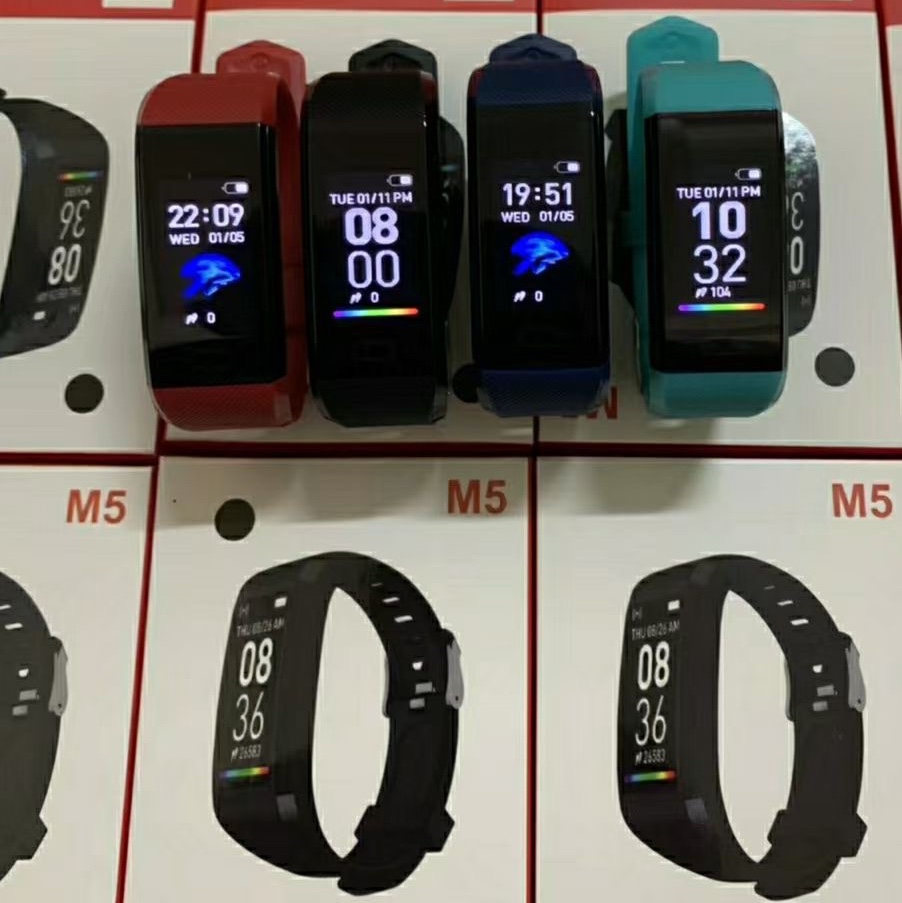 Red M5 bracelet
1.14 colorful and beautiful screen, Chinese and English ui display