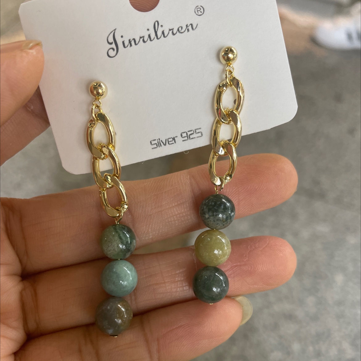 Today beauty Korean version earrings natural stone series product recommendation