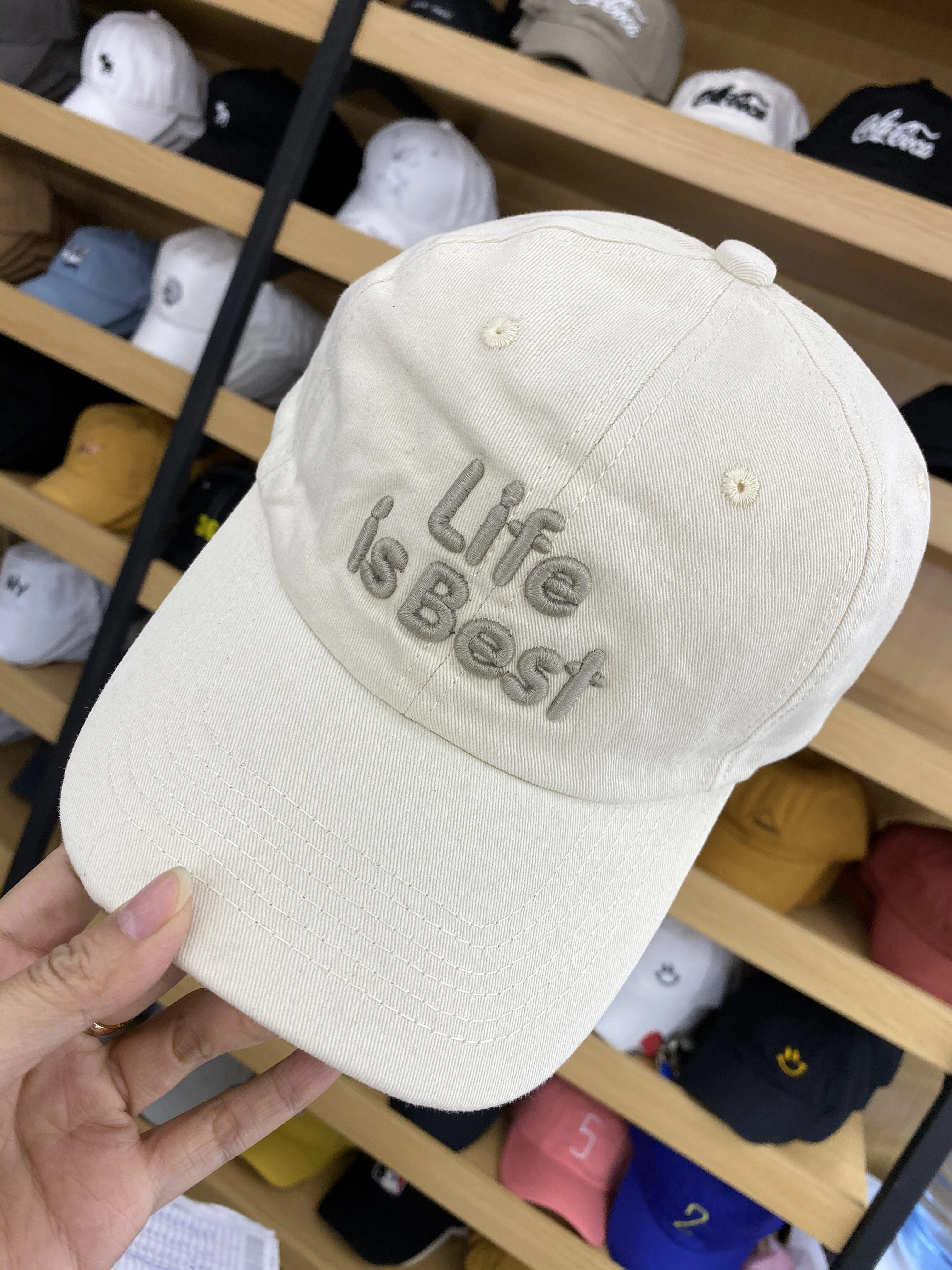 Korean autumn edition three-dimensional embroidered letter baseball cap, all-cotton cap detail image 2