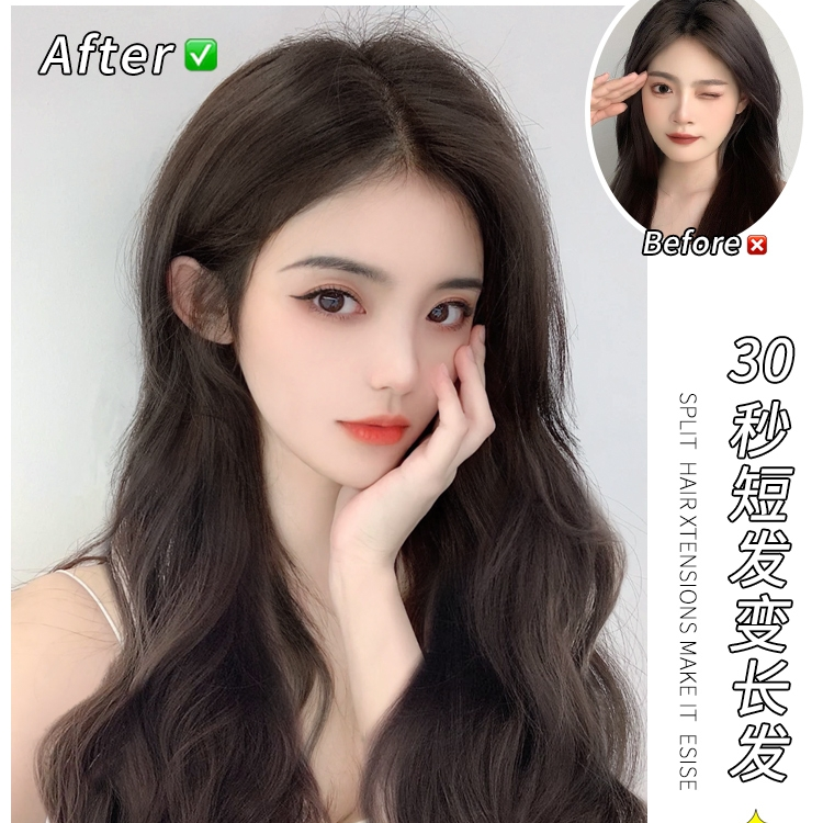 Lady's long curly wig 7