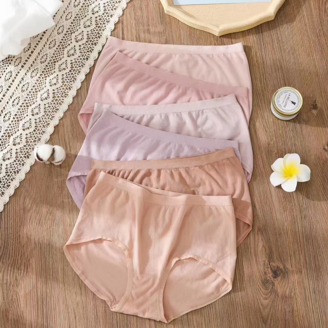 Seamless Seamless Skin Comfort Modal Panties Sweet Mid-Waist Briefs For Women
