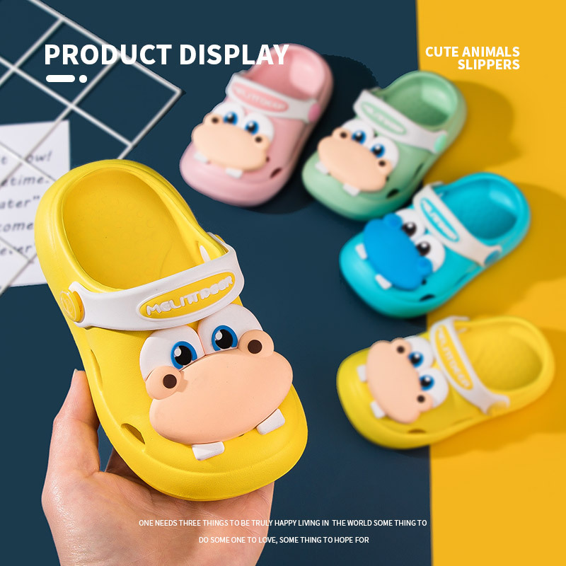 小鹿米利儿童洞洞鞋 2021夏季新款个性大板牙防滑透气宝宝凉拖鞋