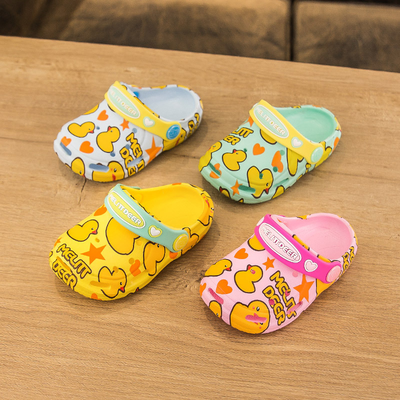 Millie baby slippers 1-3 years old summer indoor non-slip soft soles for girls and boys covered with duckling crocs