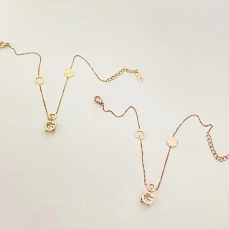 钛钢不掉色时尚百搭冷淡风字母G金色脚链韩国气质网红ins女欧美2021新款欧美嘻哈潮人