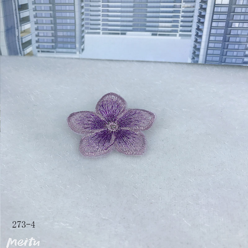 DIY materials: gold and silver threads, large embroidery, five-petal flower pieces, shoes, hats, clothes, accessories, flower earrings, necklaces, and accessories Item Picture