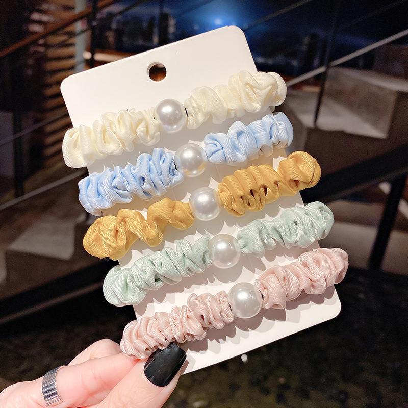 Korean version pearl small intestine ring in single color details Picture