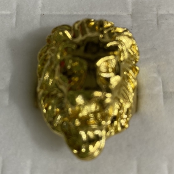 Electrophoretic gold lion head antique fashion men and women can wear rings