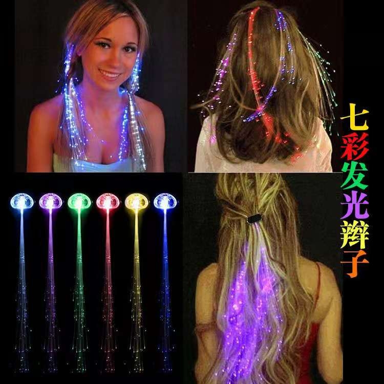 Seven-color butterfly luminous braid, flashing headwear, led optical fiber braid, luminous toy, hair accessory, butterfly mixed luminous optical fiber braid, direct sales of optical fiber seven-color flashing braid detail image 6