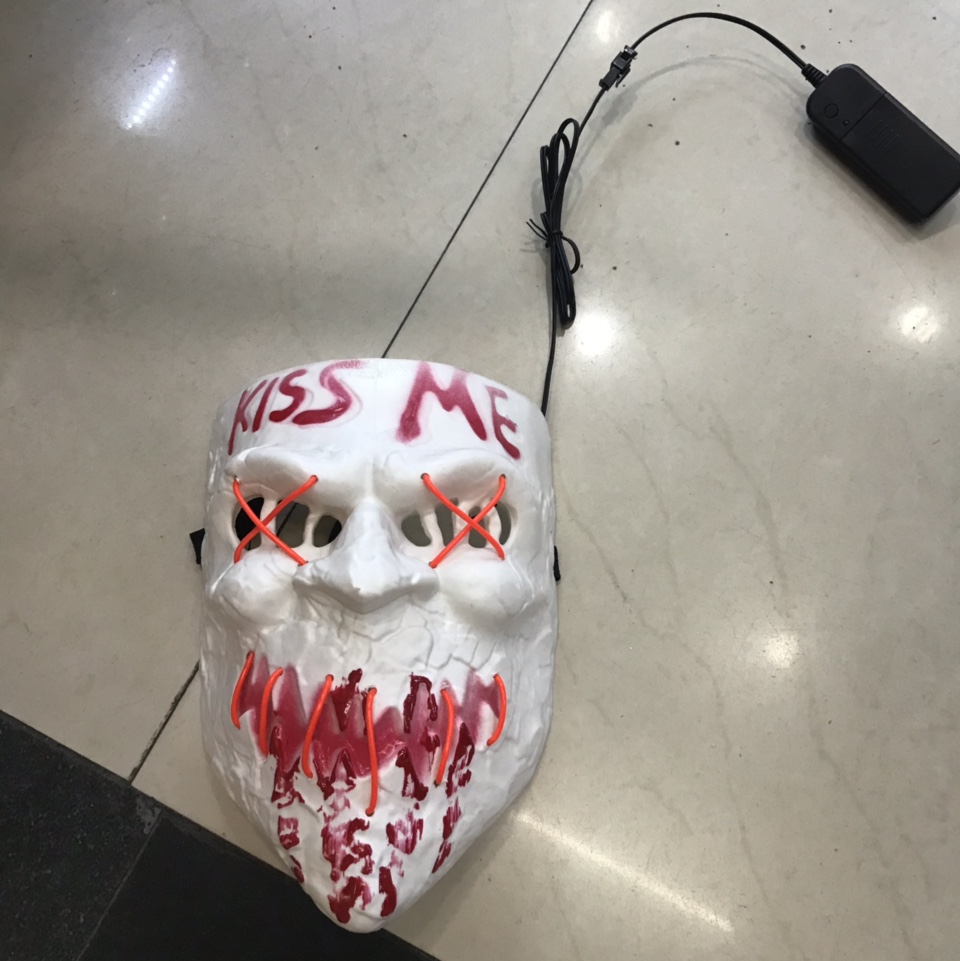 冷光面具 发光线面具 万圣节爆款 