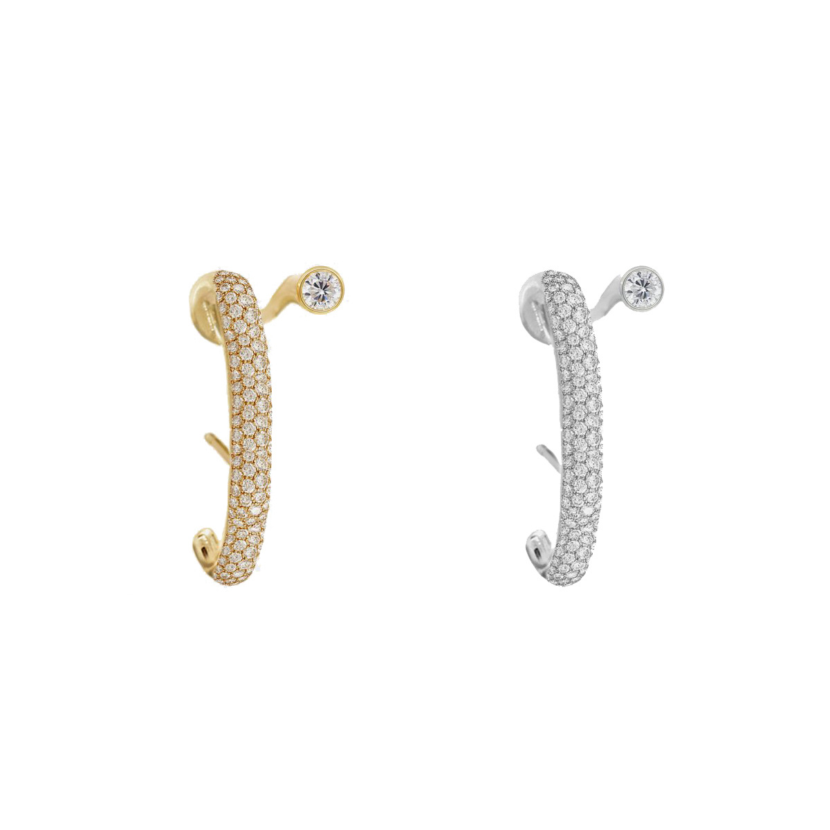 Trendy diamond-encrusted ear hook twisted summer earrings for women, long retro European and American earrings, light luxury ear hooks, new ear studs for summer detail image 2