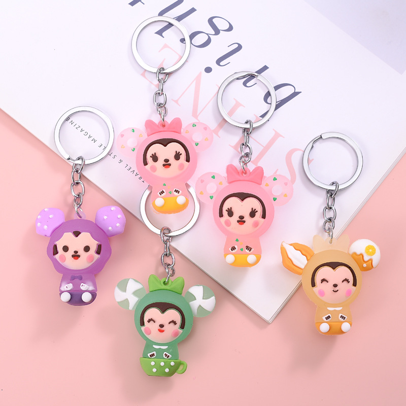 创意汽车钥匙扣卡通可爱糖果公仔网红书包钥匙链挂件礼品批发图